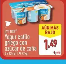 ALDI LYTTOS Yogur estilo griego con azúcar de caña oferta