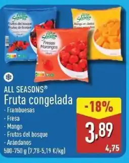 ALDI ALL SEASONS Fruta congelada oferta