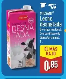ALDI MILSANI Leche desnatada oferta
