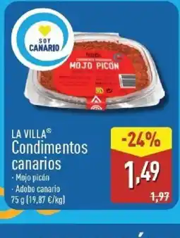 ALDI LA VILLA Condimentos canarios oferta