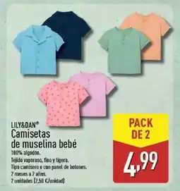 ALDI LILY&DAN Camisetas de muselina bebé oferta
