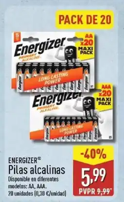 ALDI ENERGIZER Pilas alcalinas oferta
