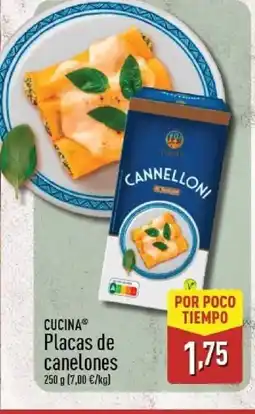 ALDI CUCINA Placas de canelones oferta