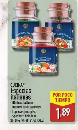 ALDI CUCINA Especias italianas oferta