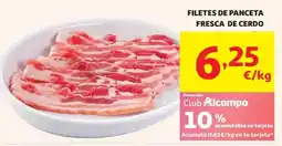 Alcampo Filetes de panceta fresca de cerdo oferta