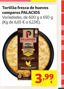 Alcampo PALACIOS Tortilla fresca de huevos camperos oferta