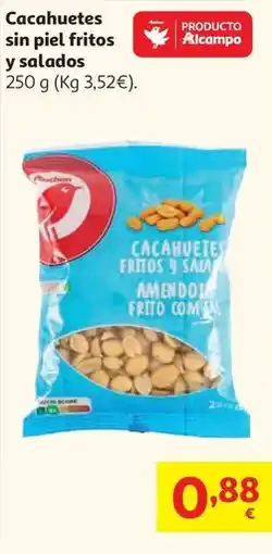 Alcampo Auchan - cacahuetes sin piel fritos y salados oferta
