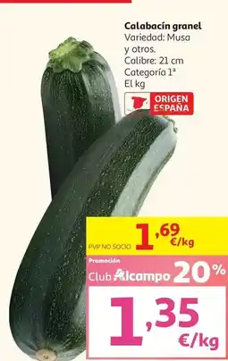 Alcampo Musa - calabacin granel oferta