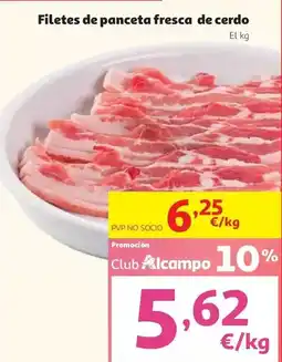 Alcampo Alcampo - filetes de panceta fresca de cerdo oferta