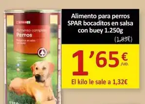 Spar - alimento para perros bocaditos en salsa con buey