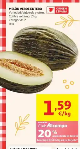 Alcampo Melón verde entero oferta