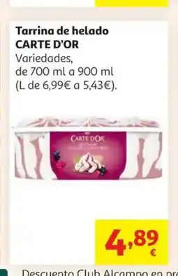 Alcampo CARTE D'OR Tarrina de helado oferta