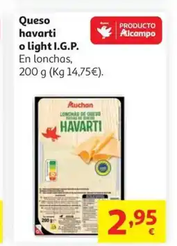 Alcampo Queso havarti o light I.G.P. oferta