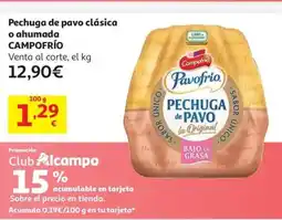 Alcampo CAMPOFRÍO Pechuga de pavo clásica o ahumada oferta