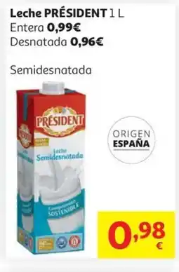 Alcampo PRÉSIDENT Leche oferta