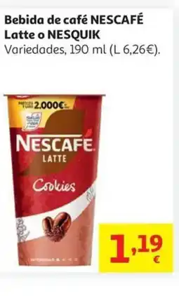 Alcampo NESCAFÉ O NESQUIK Bebida de café Latte oferta