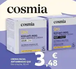 Alcampo COSMIA Crema facial antiarrugas q10 oferta