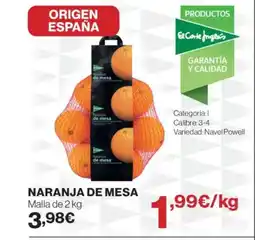 El Corte Inglés Naranja de mesa oferta