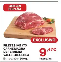 El Corte Inglés Filetes 1a b y/o carne magra de ternera valles del esla oferta