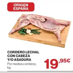 El Corte Inglés Cordero lechal con cabeza y/o asadura oferta