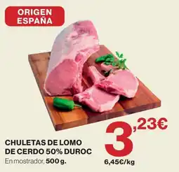 El Corte Inglés Chuletas de lomo de cerdo 50% duroc oferta