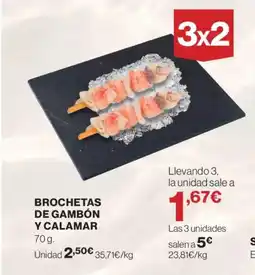 El Corte Inglés Brochetas de gambón y calamar oferta