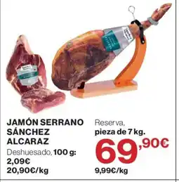 El Corte Inglés Jamón serrano sánchez alcaraz oferta