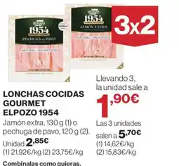 El Corte Inglés ELPOZO 1954 Lonchas cocidas gourmet oferta