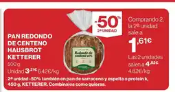 El Corte Inglés Pan redondo de centeno hausbrot ketterer oferta