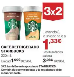 El Corte Inglés STARBUCKS Café refrigerado oferta