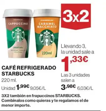 El Corte Inglés STARBUCKS Café refrigerado oferta