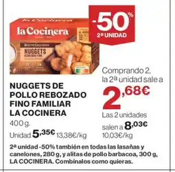 El Corte Inglés LA COCINERA Nuggets de pollo rebozado fino familiar oferta