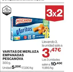 El Corte Inglés PESCANOVA Varitas de merluza empanadas oferta