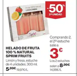 El Corte Inglés Helado de fruta 100% natural sprim fruits oferta