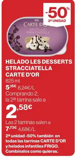 El Corte Inglés CARTE D'OR Helado les desserts stracciatella oferta