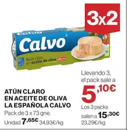 El Corte Inglés CALVO Atún claro en aceite de oliva la española oferta