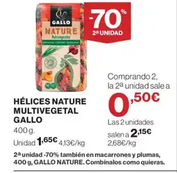 El Corte Inglés GALLO Hélices nature multivegetal oferta