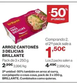 El Corte Inglés BRILLANTE Arroz cantonés 3 delicias oferta