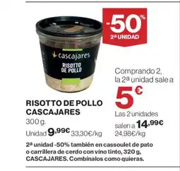 El Corte Inglés CASCAJARES Risotto de pollo oferta