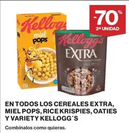 El Corte Inglés KELLOGG'S En todos los cereales extra, miel pops, rice krispies, oaties y variety oferta