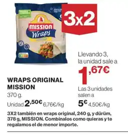 El Corte Inglés MISSION Wraps original oferta