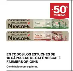 El Corte Inglés En todos los estuches de 10 cápsulas de café nescafé farmers origins oferta