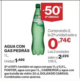 El Corte Inglés PEDRÁS Agua con gas oferta