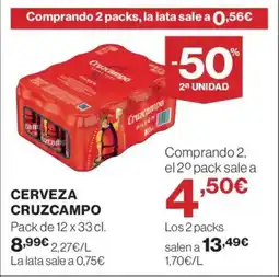 El Corte Inglés CRUZCAMPO Cerveza oferta