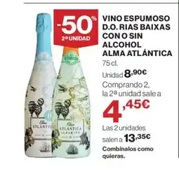 El Corte Inglés ALMA ATLÁNTICA Vino espumoso d.o. rias baixas con o sin alcohol oferta