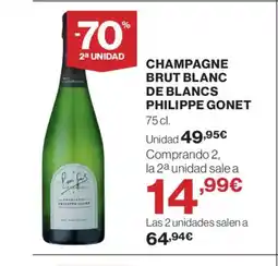 El Corte Inglés PHILIPPE GONET Champagne brut blanc de blancs oferta