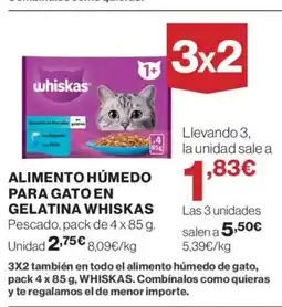 El Corte Inglés WHISKAS Alimento húmedo para gato en gelatina oferta