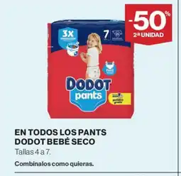 El Corte Inglés En todos los pants dodot bebé seco oferta