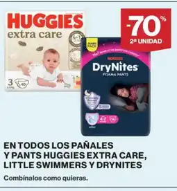 El Corte Inglés En todos los pañales y pants huggies extra care, little swimmers y drynites oferta