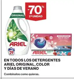 El Corte Inglés En todos los detergentes ariel original, color y días de verano oferta